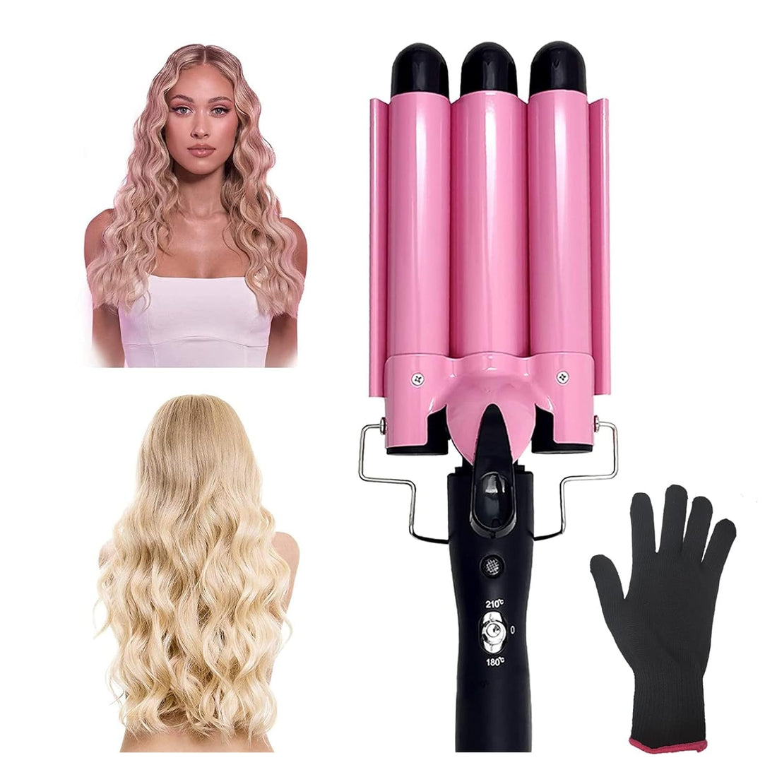 Hair Curler with Three Barrels