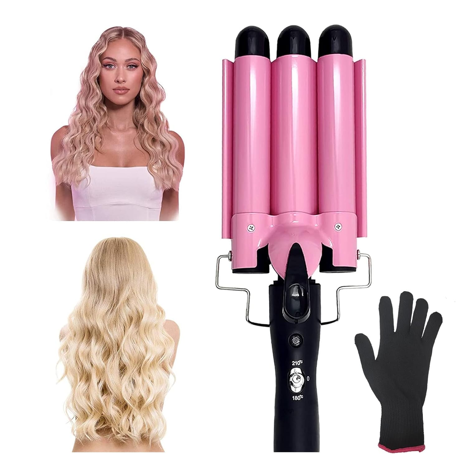 Hair Curler with Three Barrels